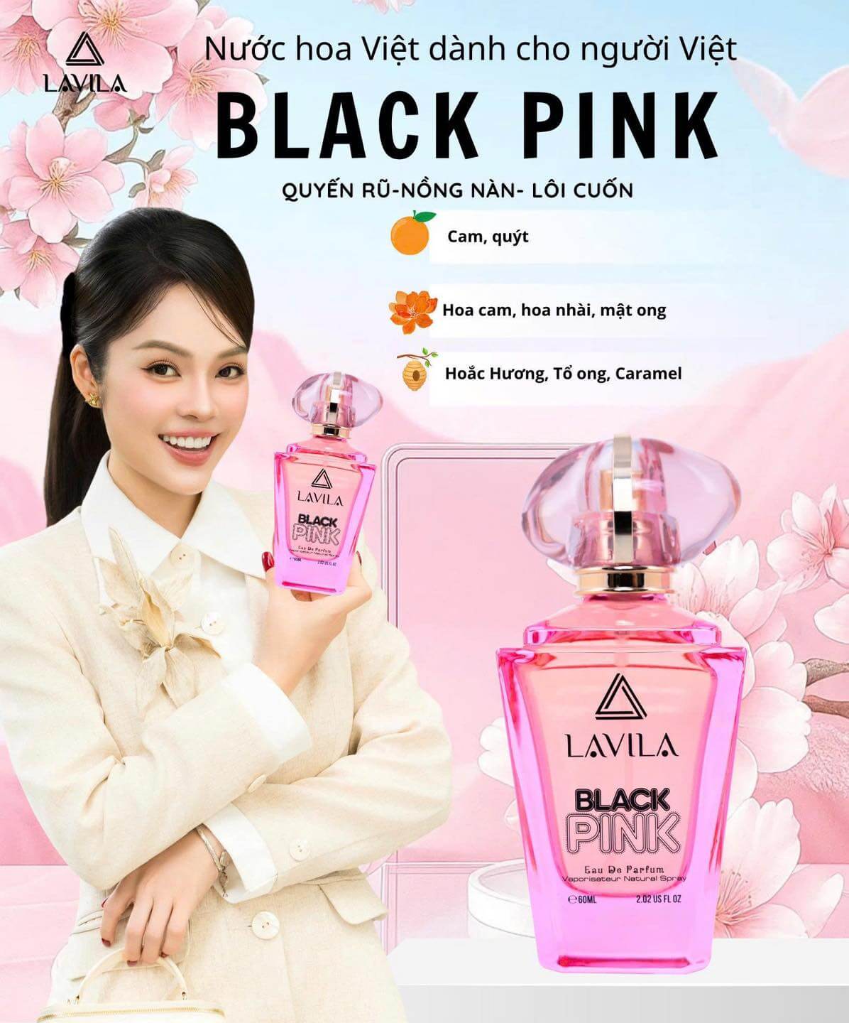 Nước Hoa LAVILA Black Pink Quyến Rũ, Nồng Nàn, Lôi Cuốn 60ml