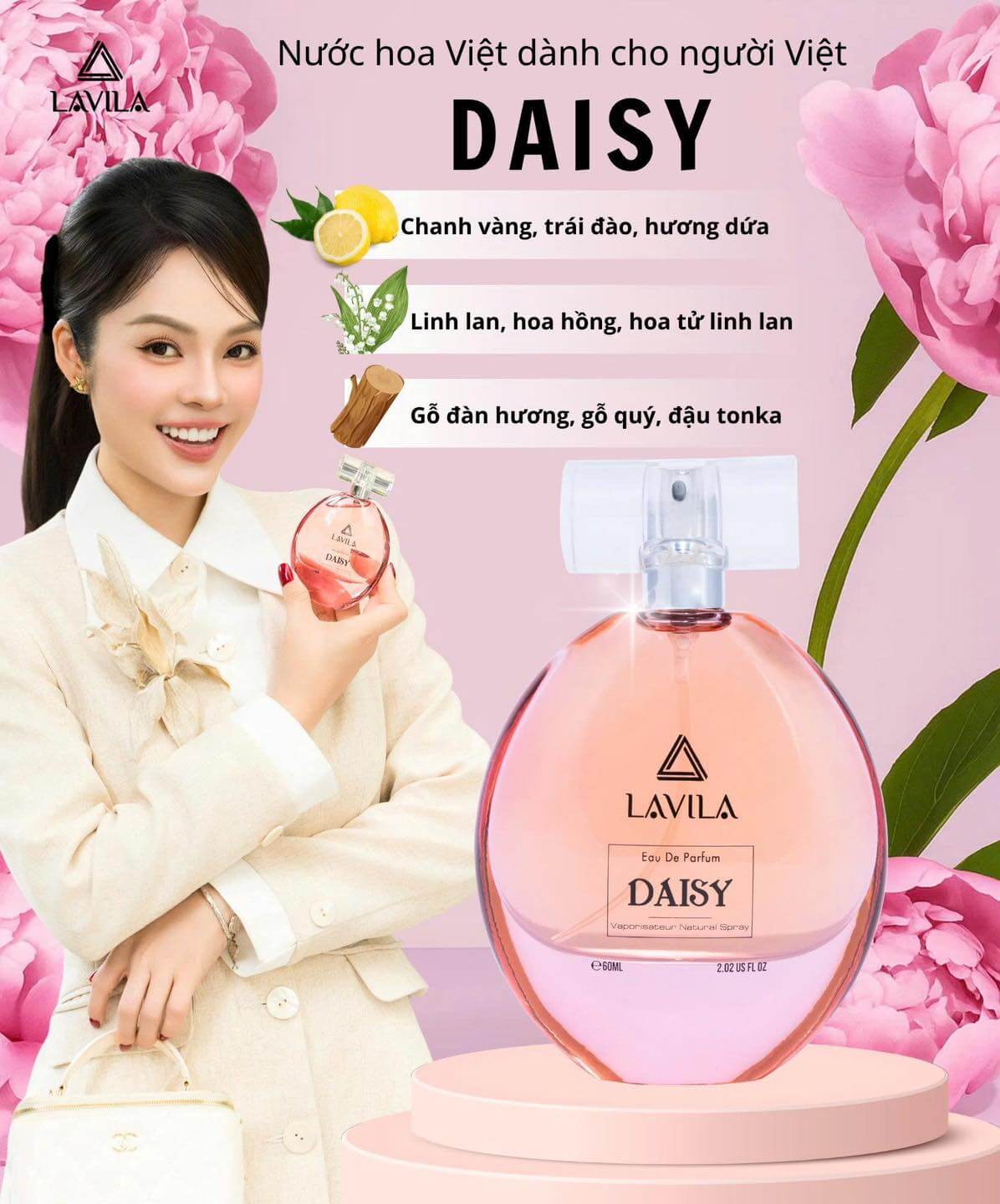 Nước Hoa LAVILA Daisy Thanh Lịch, Sang Trọng, Quyến Rũ 60ml