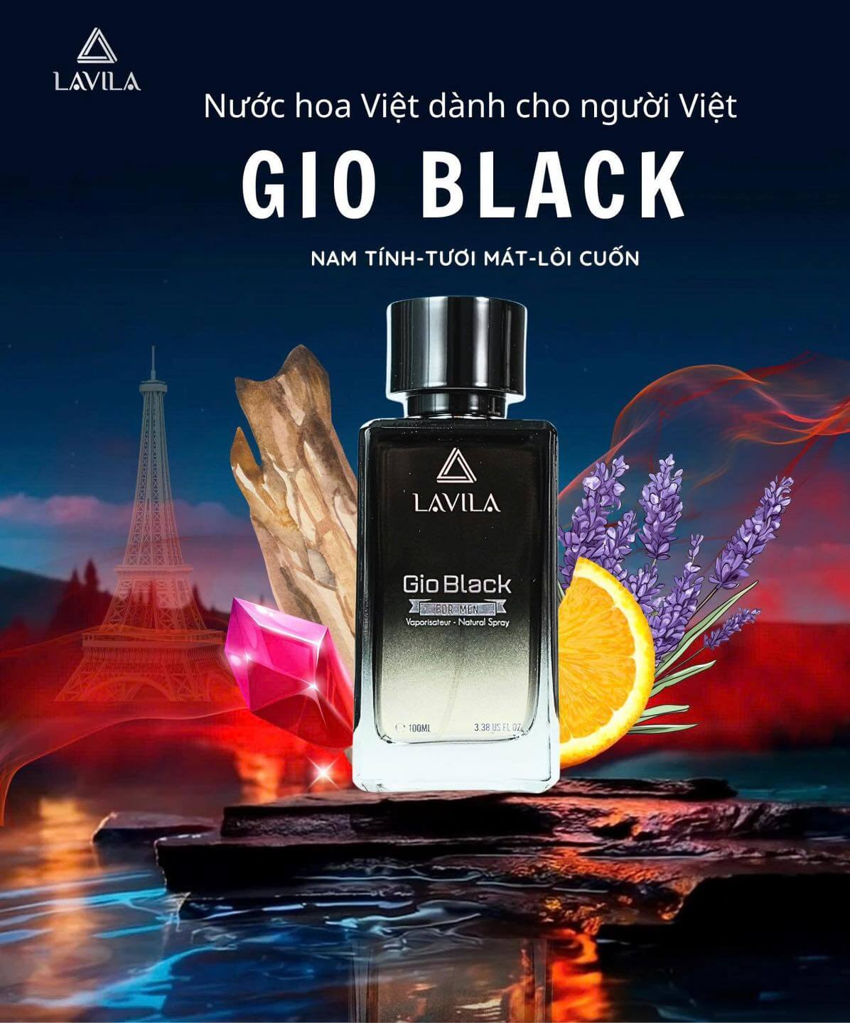 Nước Hoa LAVILA Gio Black Hiện Đại, Sang Trọng, Lôi Cuốn 100ml