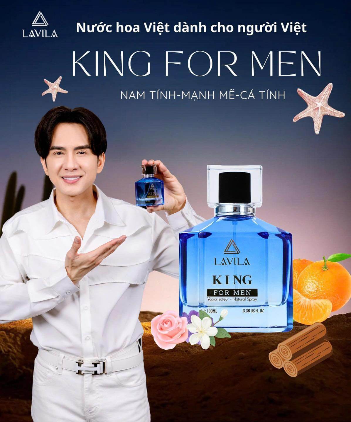 Nước Hoa LAVILA King Nam Tính, Mạnh Mẽ, Cá Tính 100ml