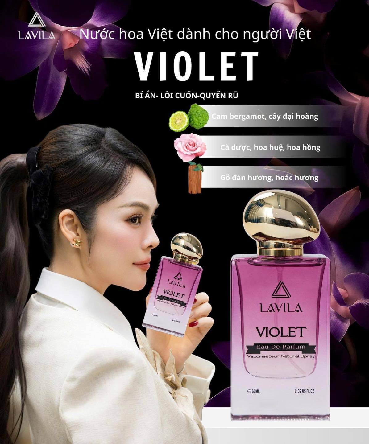 Nước Hoa LAVILA Violet Gợi Cảm, Bí Ẩn, Quyến Rũ 60ml